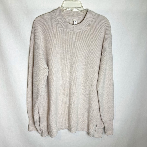 LULULEMON Women's Ribbed Crewneck Wool/Cotton‎ Sweater, Cream | Sz. 12 - Picture 1 of 8